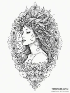 Tattoo sketch dryad tattoo, concept art for t... - эскиз тату (№1756658361_0, 31.08.2025 16:39) — Tatufoto.com