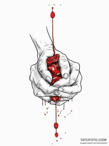 Tattoo sketch hands with a stone, ink illustr... - эскиз тату (№1756658756_0, 31.08.2025 16:45) — Tatufoto.com