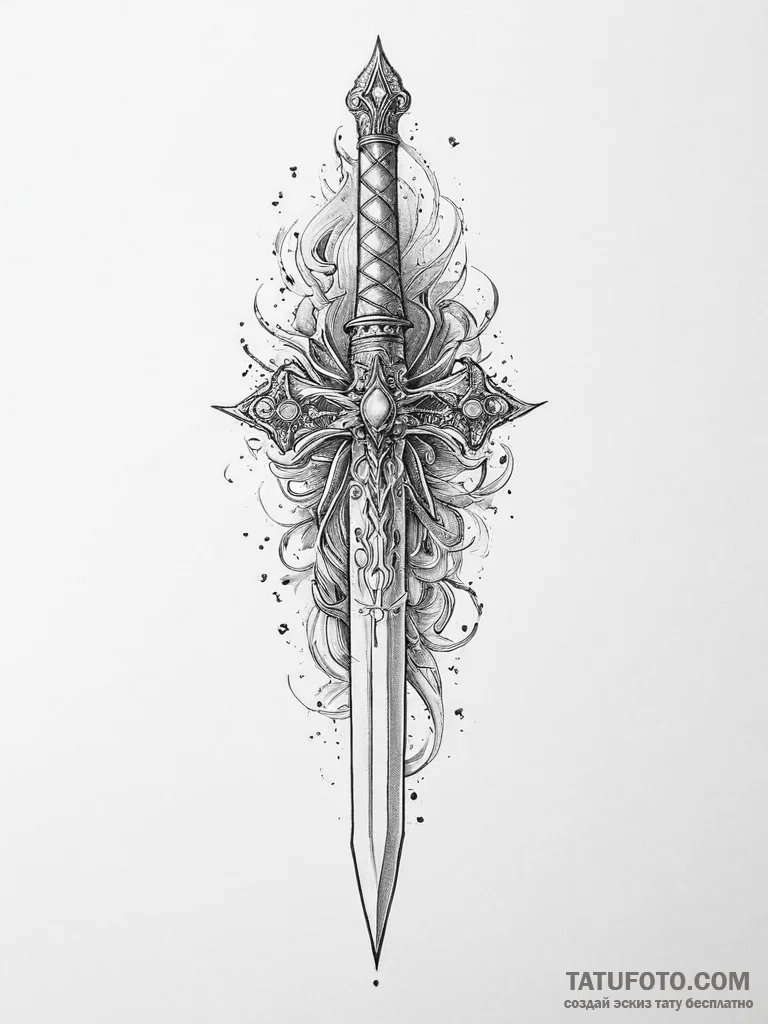 Tattoo sketch dagger - эскиз тату (№1756661608_0, 31.08.2025 17:33) — Tatufoto.com