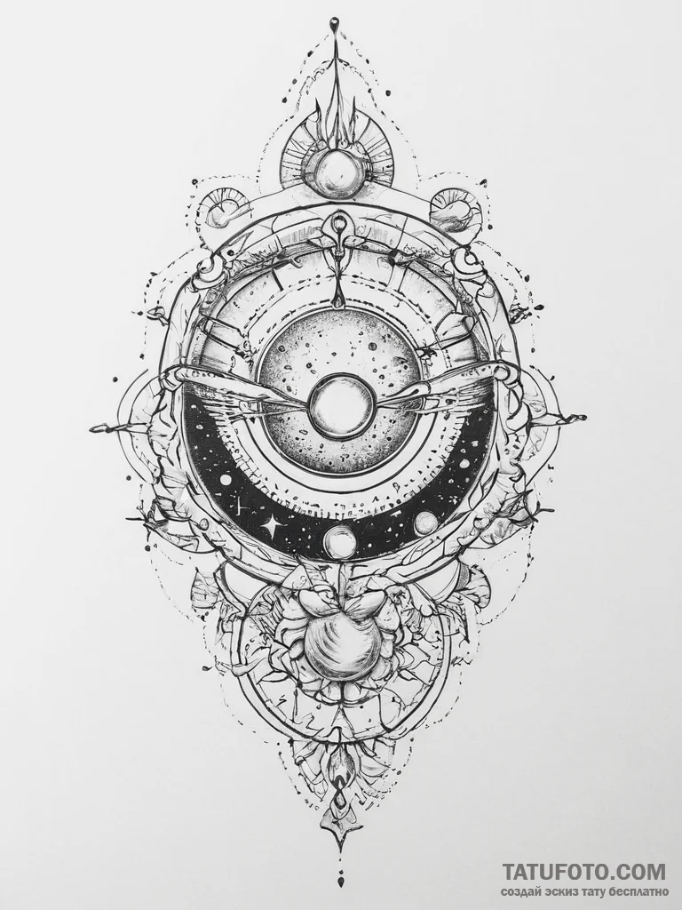 Tattoo sketch cosmic presence, tattoo drawing... - эскиз тату (№1756662610_0, 31.08.2025 17:50) — Tatufoto.com