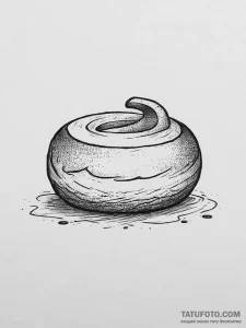 Tattoo sketch curling curling stone - эскиз тату (№1756663797_0, 31.08.2025 18:09) — Tatufoto.com