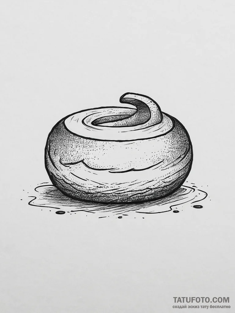 Tattoo sketch curling curling stone - эскиз тату (№1756663797_0, 31.08.2025 18:09) — Tatufoto.com