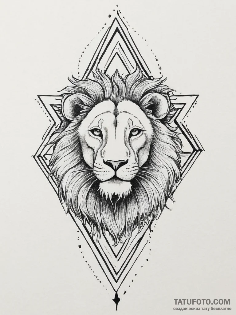 Tattoo sketch star of david with a lion, tatt... - эскиз тату (№1756663994_0, 31.08.2025 18:13) — Tatufoto.com