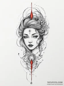 Tattoo sketch cosmic person, concept art for... - эскиз тату (№1756664585_0, 31.08.2025 18:23) — Tatufoto.com