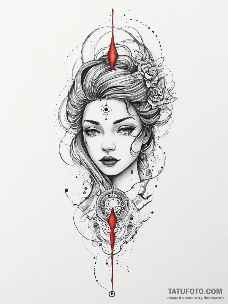 Tattoo sketch cosmic person, concept art for... - эскиз тату (№1756664585_0, 31.08.2025 18:23) — Tatufoto.com