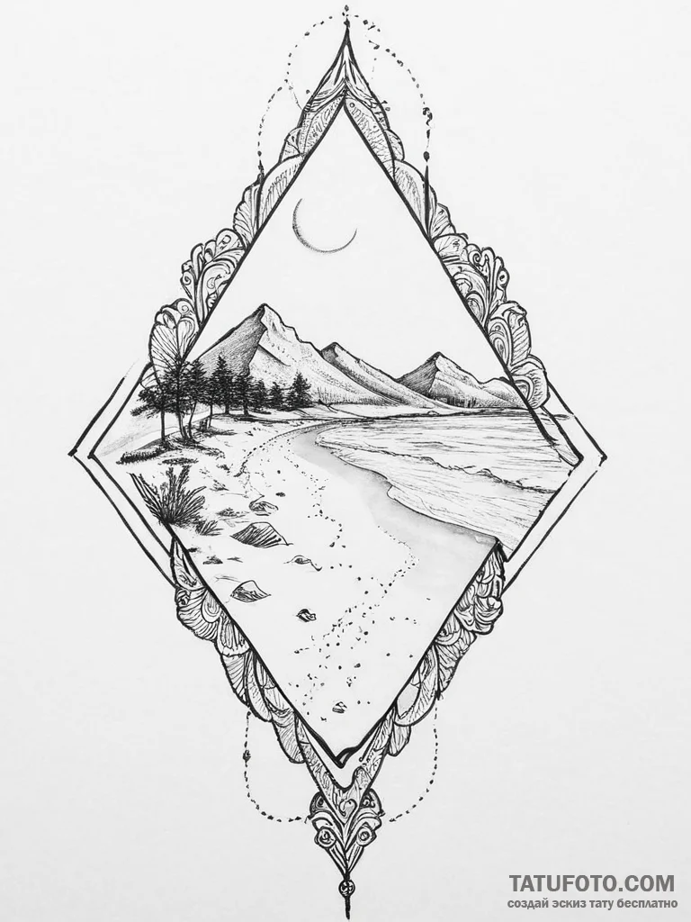 Tattoo sketch sand - эскиз тату (№1756665974_0, 31.08.2025 18:46) — Tatufoto.com