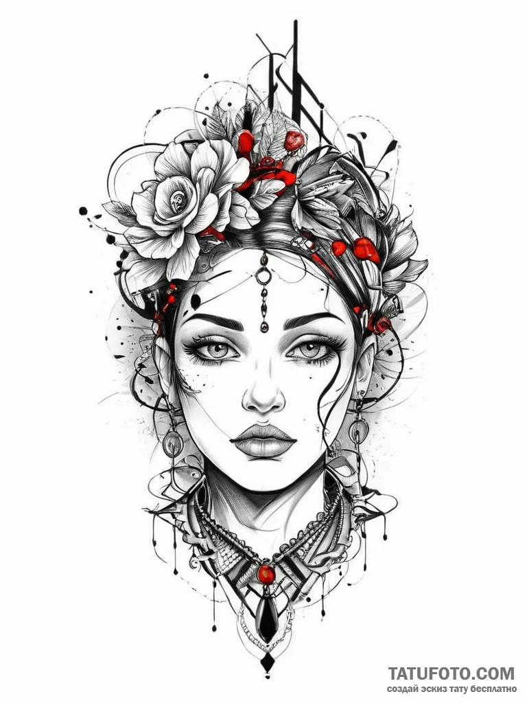 Tattoo sketch blessed character, concept art... - эскиз тату (№1756667774_0, 31.08.2025 19:16) — Tatufoto.com