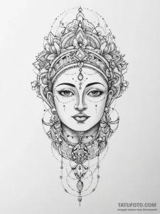 Tattoo sketch divine legend, ink illustration... - эскиз тату (№1756667978_0, 31.08.2025 19:19) — Tatufoto.com