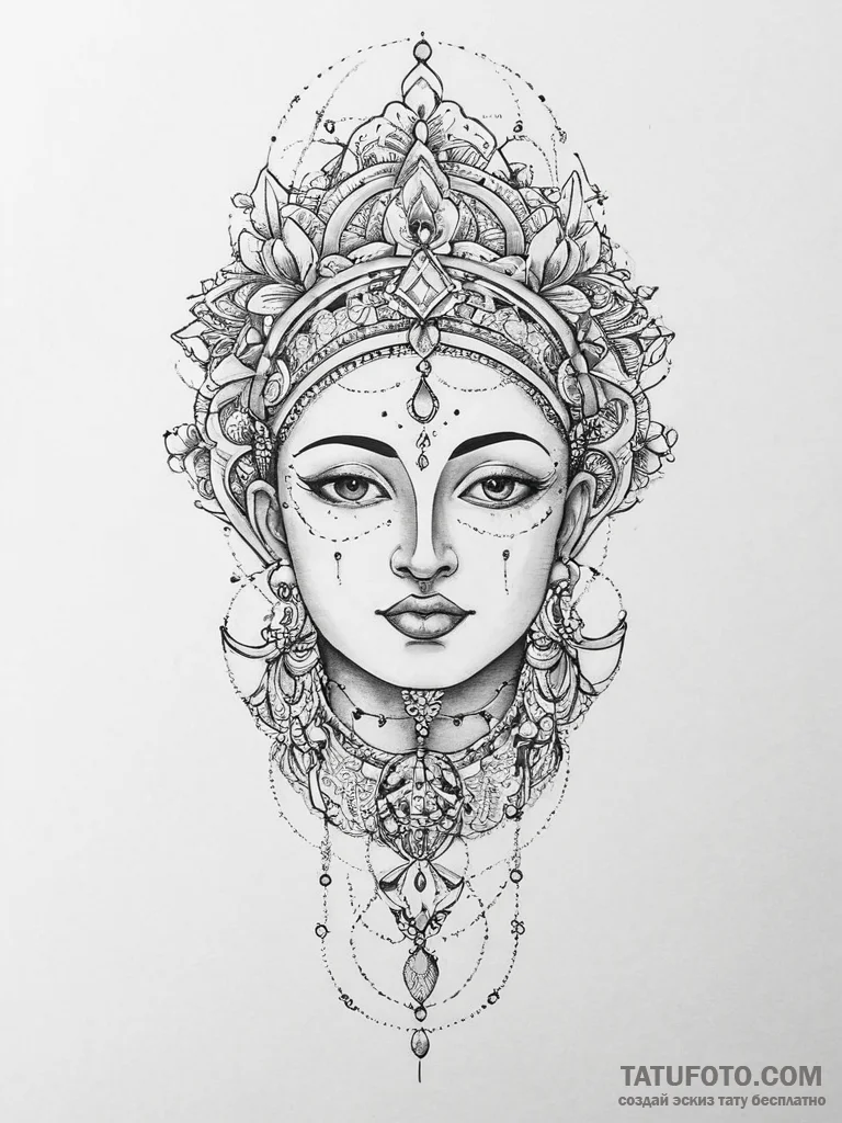 Tattoo sketch divine legend, ink illustration... - эскиз тату (№1756667978_0, 31.08.2025 19:19) — Tatufoto.com