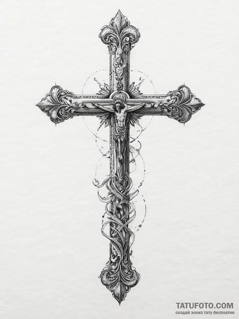 Tattoo sketch blessed ground, ink illustratio... - эскиз тату (№1756668379_0, 31.08.2025 19:26) — Tatufoto.com