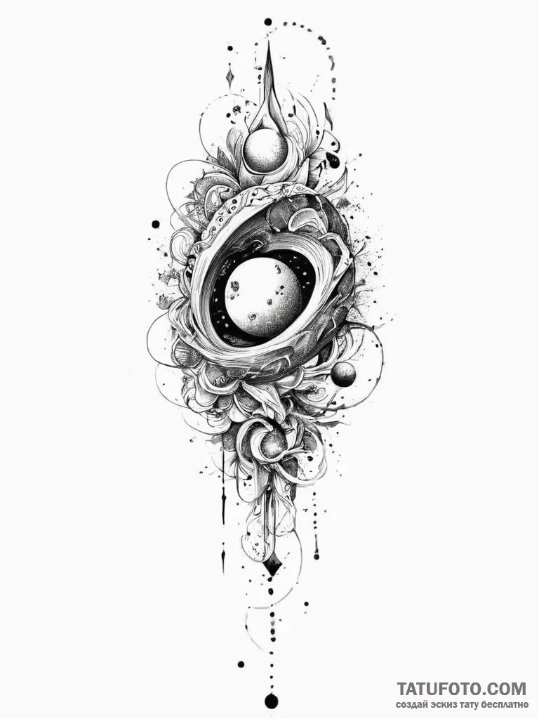 Tattoo sketch cosmic world, tattoo sketch des... - эскиз тату (№1756668981_0, 31.08.2025 19:36) — Tatufoto.com