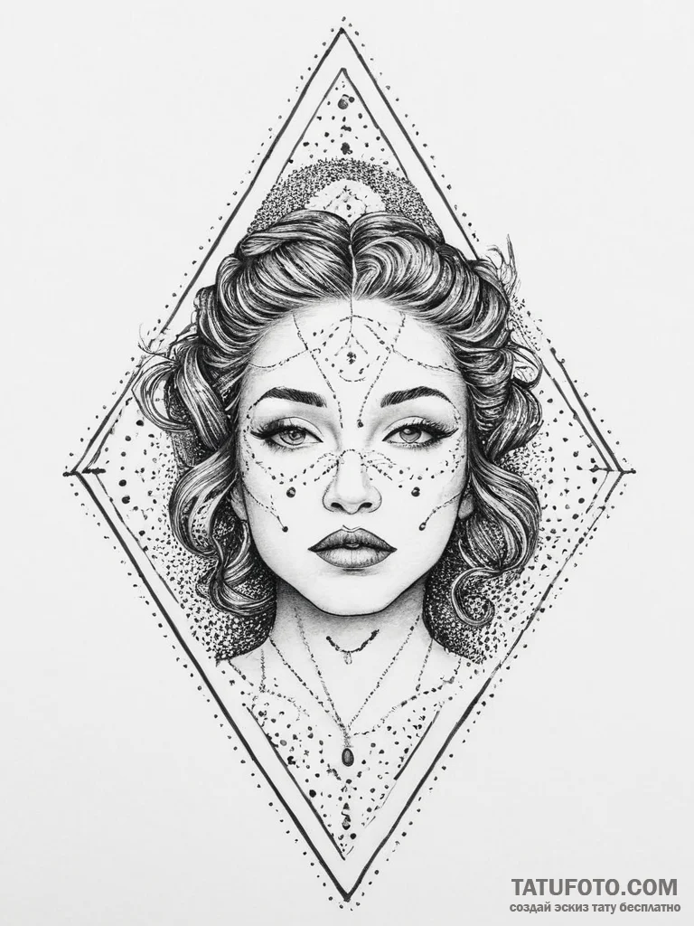 Tattoo sketch sketch портрет, ink illustratio... - эскиз тату (№1756669176_0, 31.08.2025 19:39) — Tatufoto.com