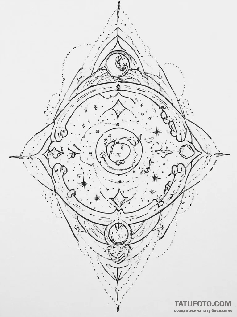 Tattoo sketch cosmic realm - эскиз тату (№1756669583_0, 31.08.2025 19:46) — Tatufoto.com