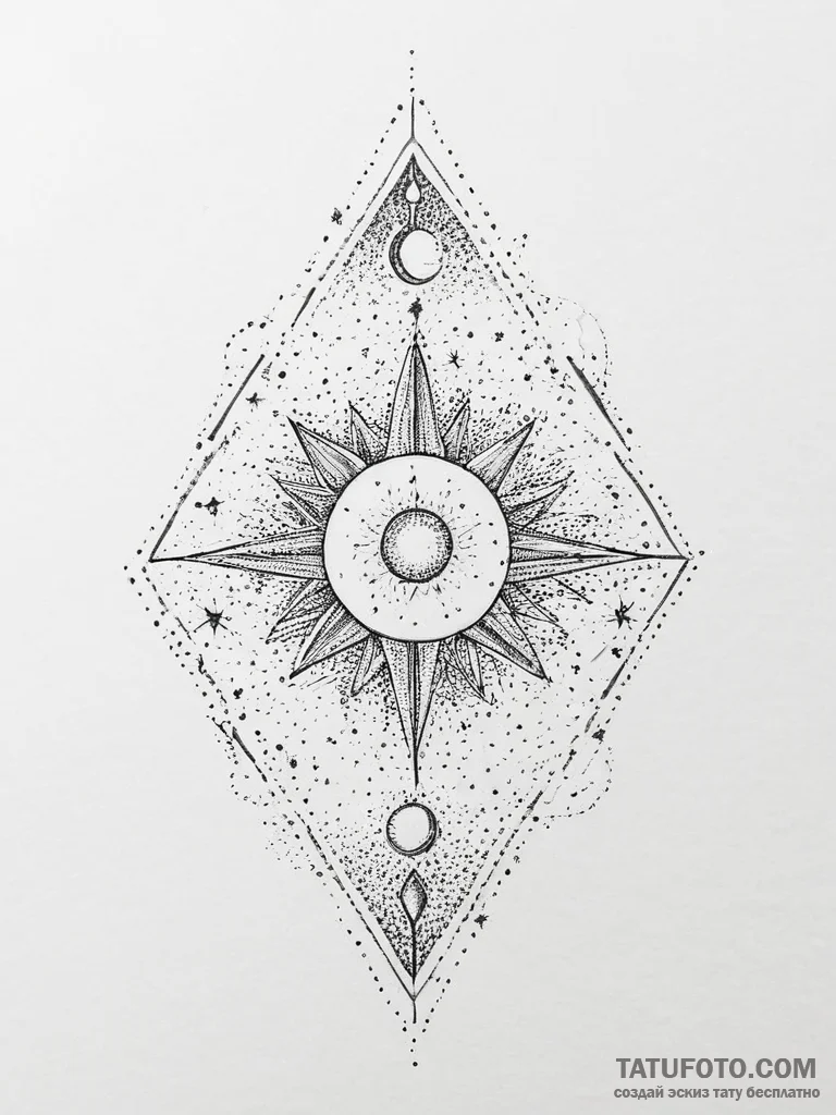 Tattoo sketch cosmic portrayal, artistic tatt... - эскиз тату (№1756669776_0, 31.08.2025 19:49) — Tatufoto.com