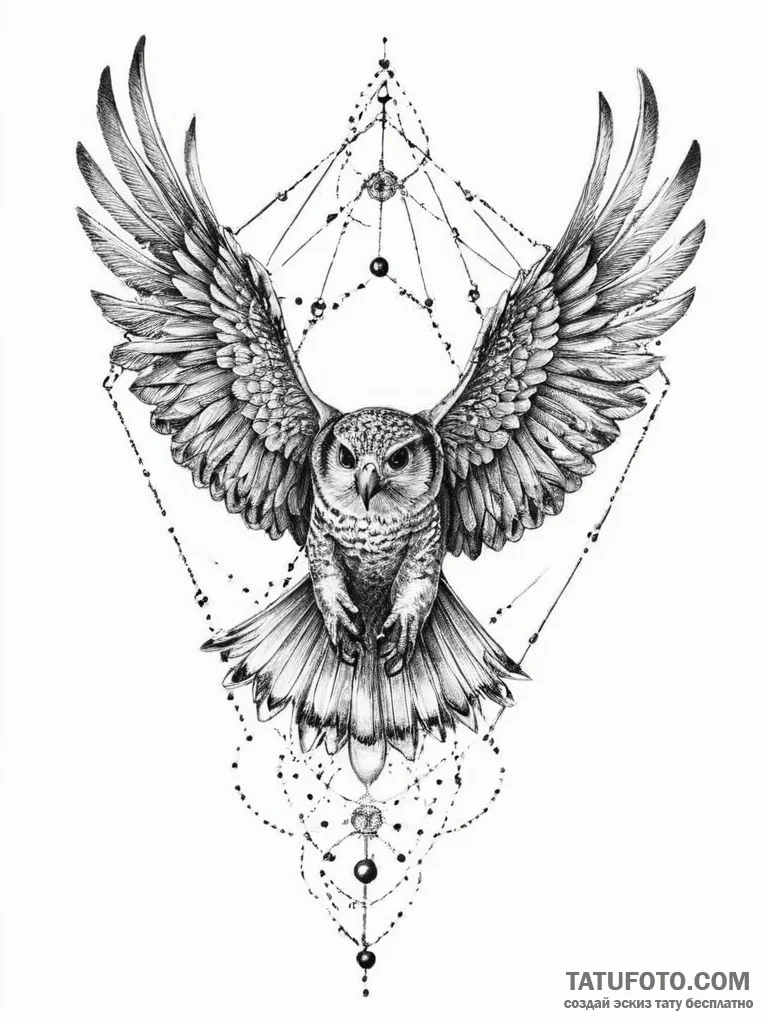 Tattoo sketch falcon, ink illustration for ta... - эскиз тату (№1756669981_0, 31.08.2025 19:53) — Tatufoto.com