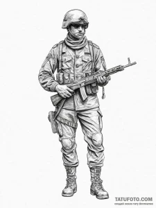 Tattoo sketch soldier with a needle, tattoo s... - эскиз тату (№1756672606_0, 31.08.2025 20:36) — Tatufoto.com