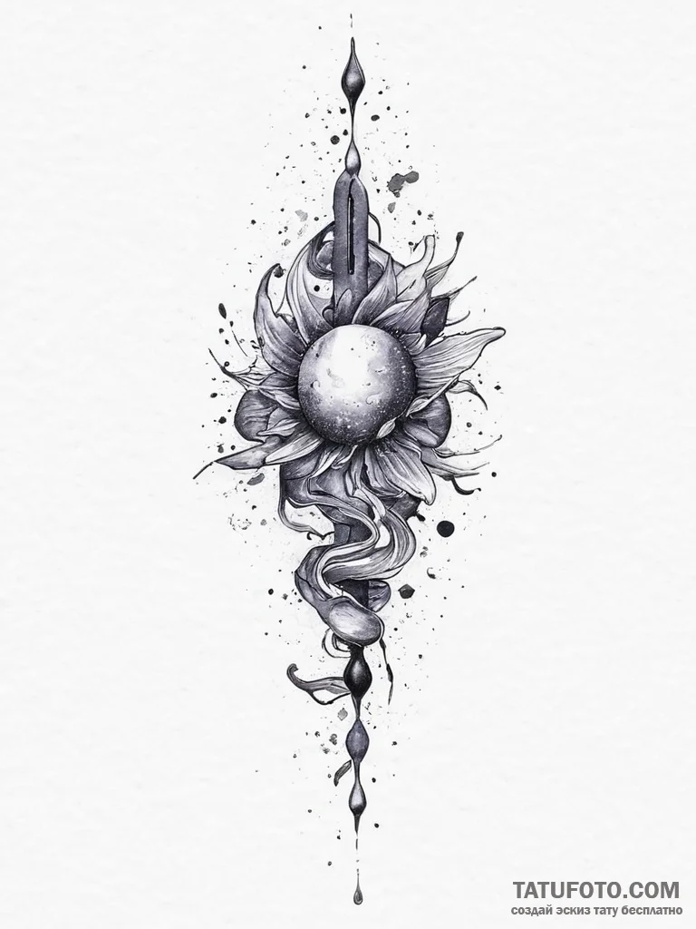 Tattoo sketch cosmic origin, artistic tattoo... - эскиз тату (№1756683720_0, 31.08.2025 23:42) — Tatufoto.com