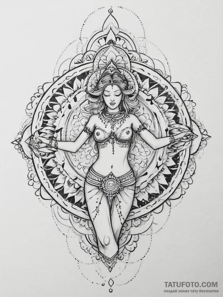 Tattoo sketch nymph dancing, tattoo sketch de... - эскиз тату (№1756684698_0, 31.08.2025 23:58) — Tatufoto.com