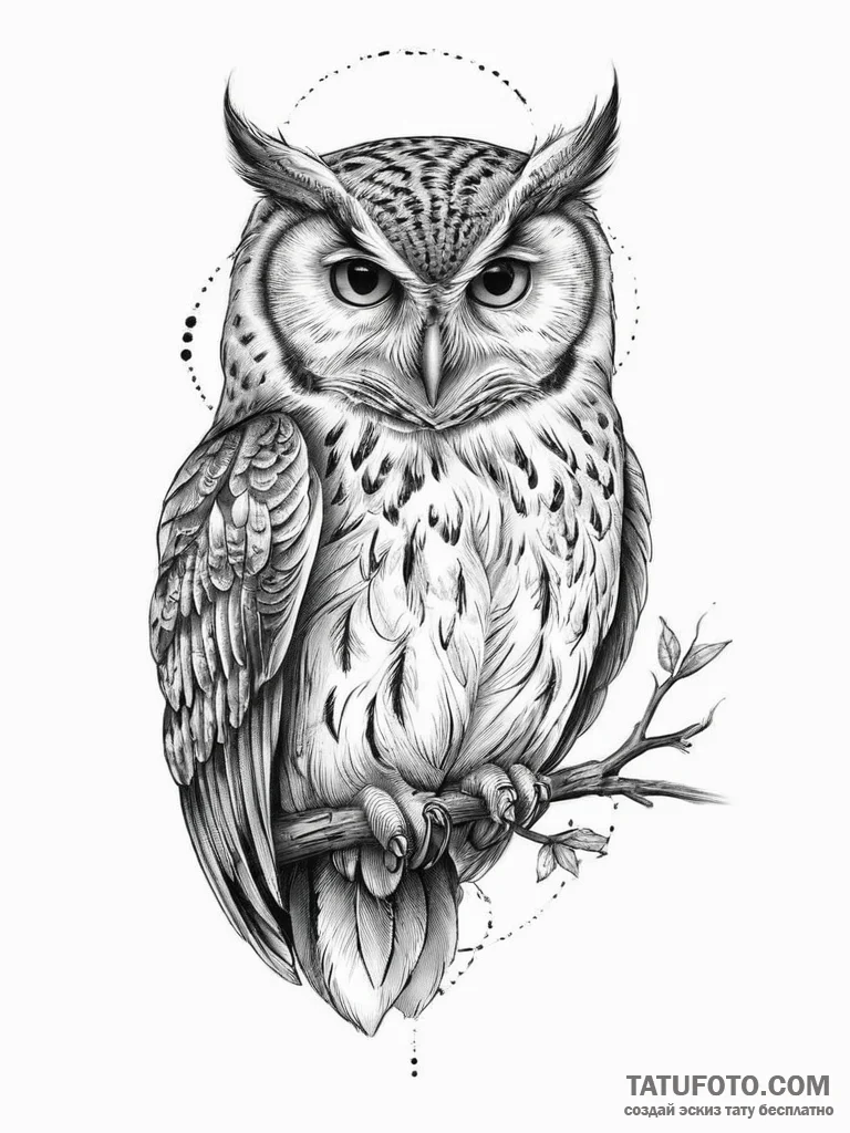 Tattoo sketch owl tattoo, concept art for tat... - эскиз тату (№1756684894_0, 01.09.2025 00:01) — Tatufoto.com