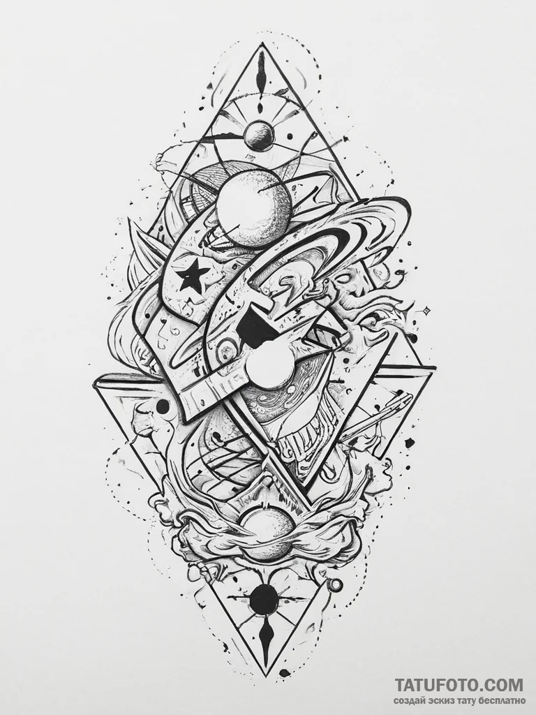 Tattoo sketch cosmic cosmos, tattoo sketch de... - эскиз тату (№1756686286_0, 01.09.2025 00:24) — Tatufoto.com