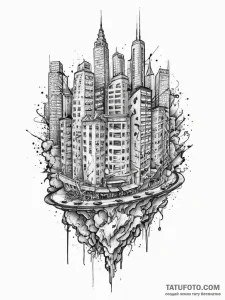 Tattoo sketch city, tattoo sketch design, on... - эскиз тату (№1756687270_0, 01.09.2025 00:41) — Tatufoto.com