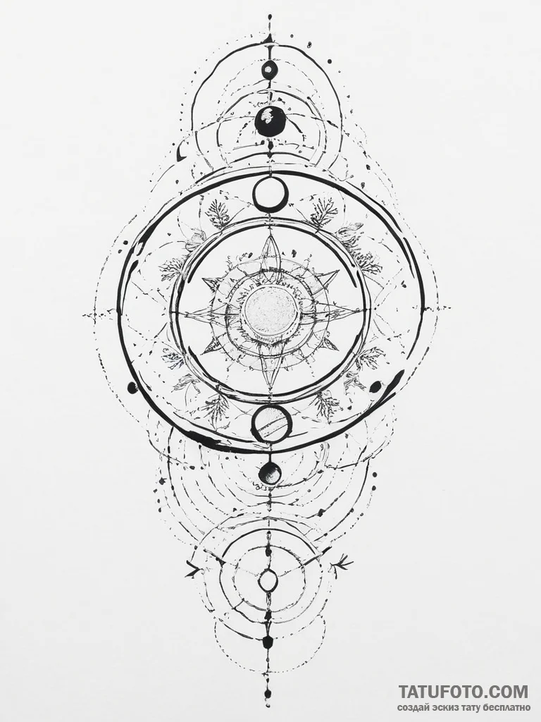 Tattoo sketch cosmic myth, tattoo line art, v... - эскиз тату (№1756688462_0, 01.09.2025 01:01) — Tatufoto.com