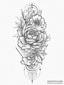 Tattoo sketch геометрическая роза, artistic t... - эскиз тату (№1756688851_0, 01.09.2025 01:07) — Tatufoto.com