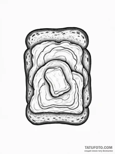 Tattoo sketch toast with butter, artistic tat... - эскиз тату (№1756689252_0, 01.09.2025 01:14) — Tatufoto.com