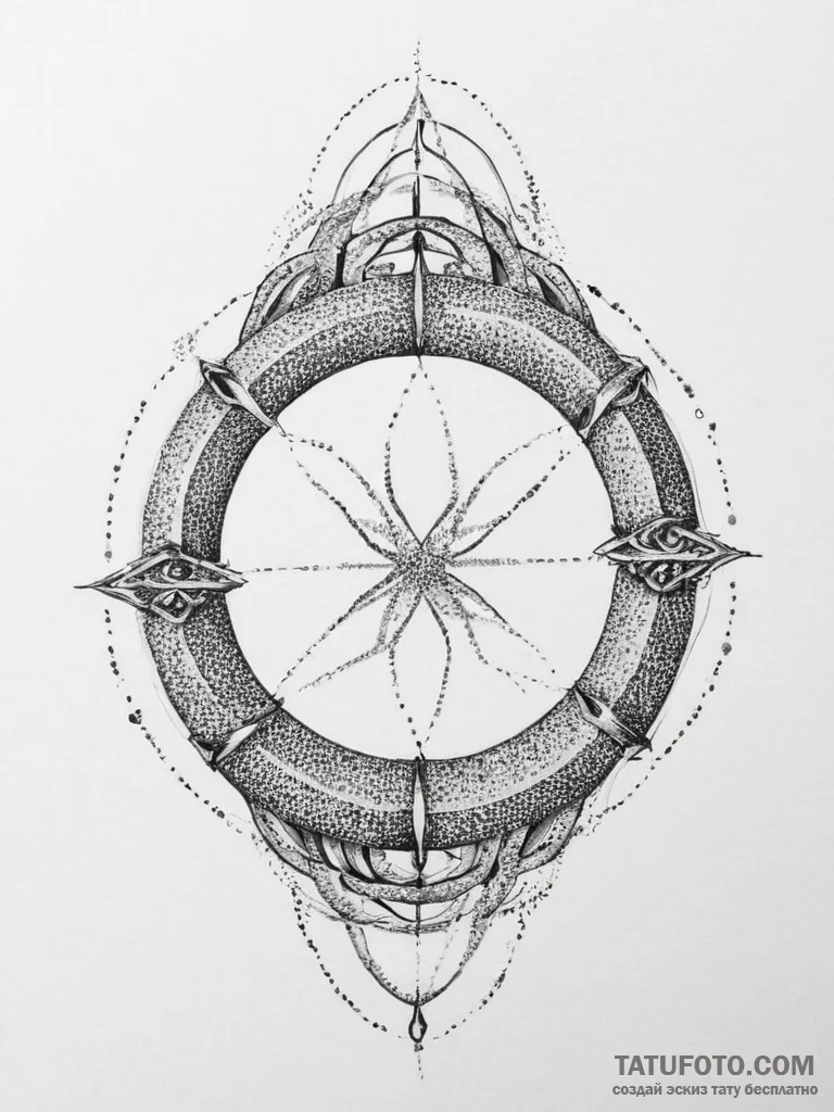 Tattoo sketch gebo rune on a ring, concept ar... - эскиз тату (№1756690039_0, 01.09.2025 01:27) — Tatufoto.com