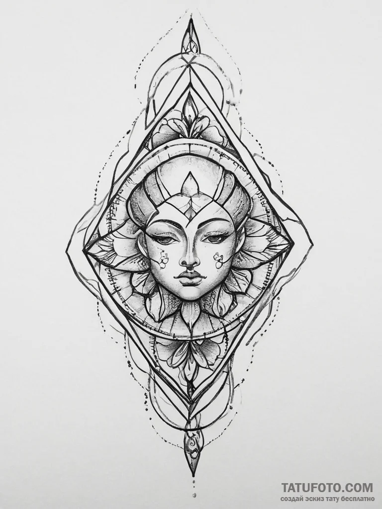 Tattoo sketch powerful amulet, tattoo sketch... - эскиз тату (№1756690241_0, 01.09.2025 01:30) — Tatufoto.com