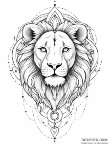 Tattoo sketch lion, concept art for tattoo, o... - эскиз тату (№1756690628_0, 01.09.2025 01:37) — Tatufoto.com