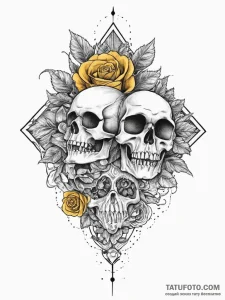 Tattoo sketch yellow, ink illustration for ta... - эскиз тату (№1756691213_0, 01.09.2025 01:46) — Tatufoto.com