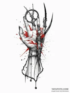 Tattoo sketch hands with a scissors, concept... - эскиз тату (№1756691624_0, 01.09.2025 01:53) — Tatufoto.com