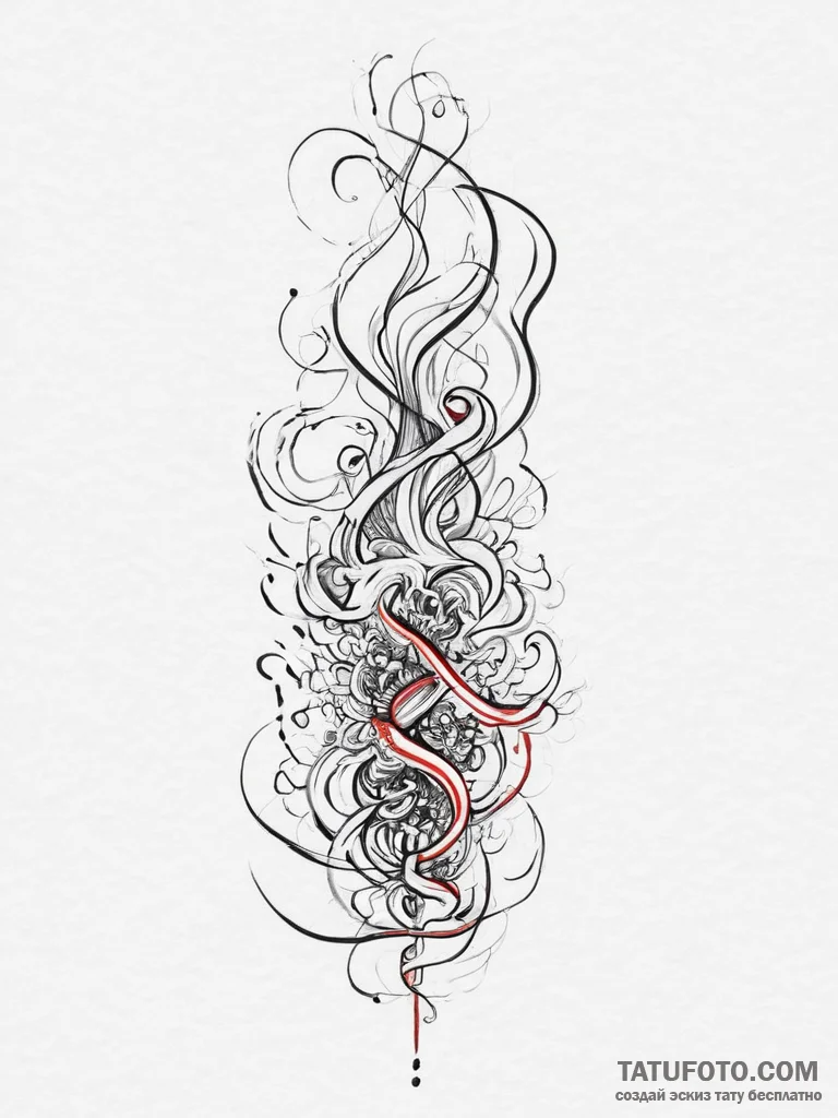 Tattoo sketch smoke, tattoo line art, bold ou... - эскиз тату (№1756692999_0, 01.09.2025 02:16) — Tatufoto.com