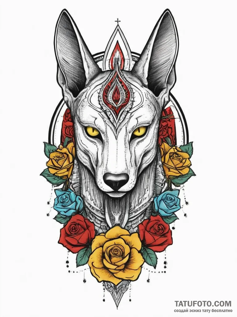 Tattoo sketch anubis with scales, artistic ta... - эскиз тату (№1756693994_0, 01.09.2025 02:33) — Tatufoto.com