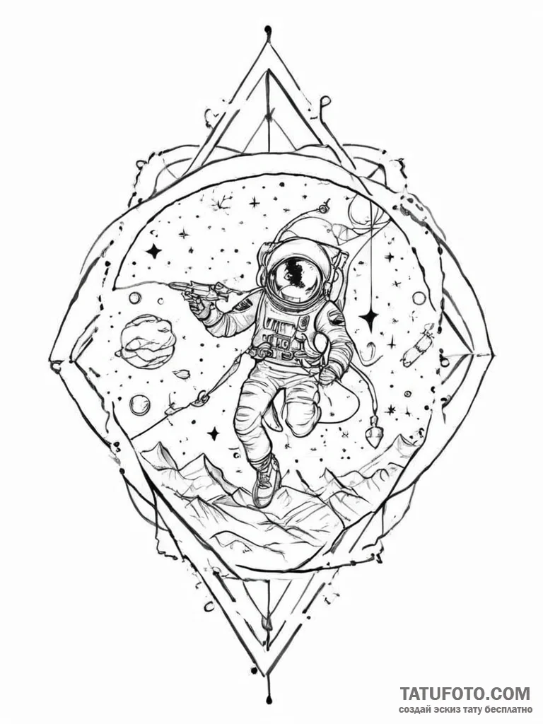 Tattoo sketch space - эскиз тату (№1756695359_0, 01.09.2025 02:55) — Tatufoto.com