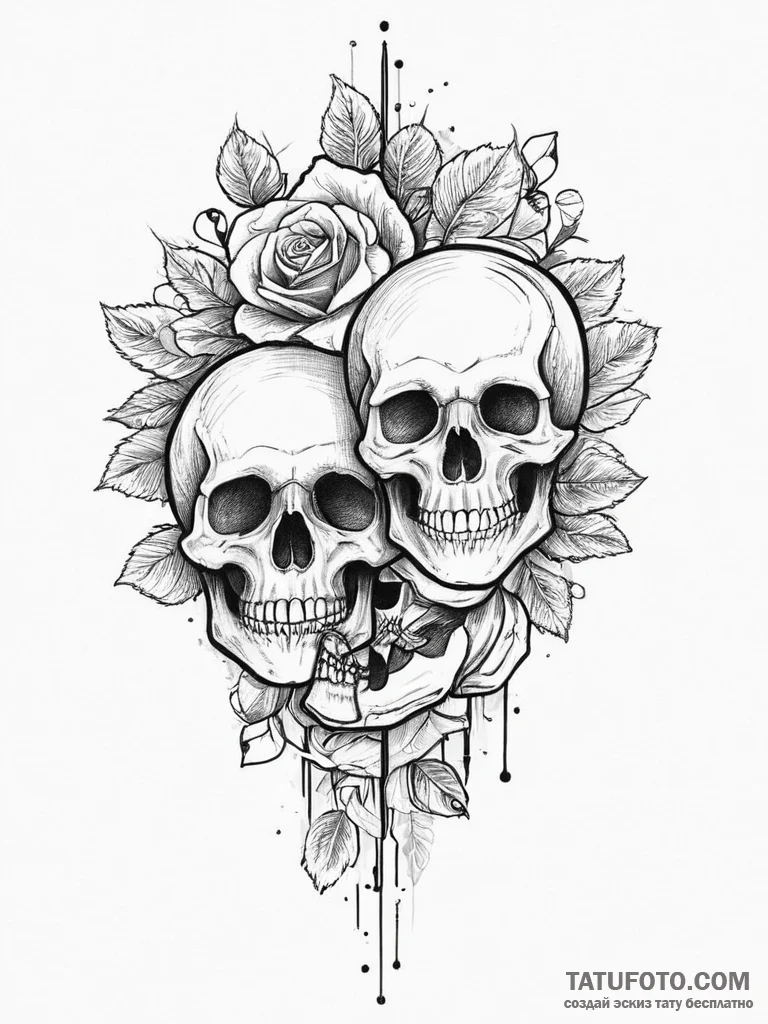 Tattoo sketch hands with a brush, concept art... - эскиз тату (№1756695553_0, 01.09.2025 02:59) — Tatufoto.com
