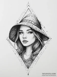 Tattoo sketch vasilisa the beautiful with a h... - эскиз тату (№1756695955_0, 01.09.2025 03:05) — Tatufoto.com