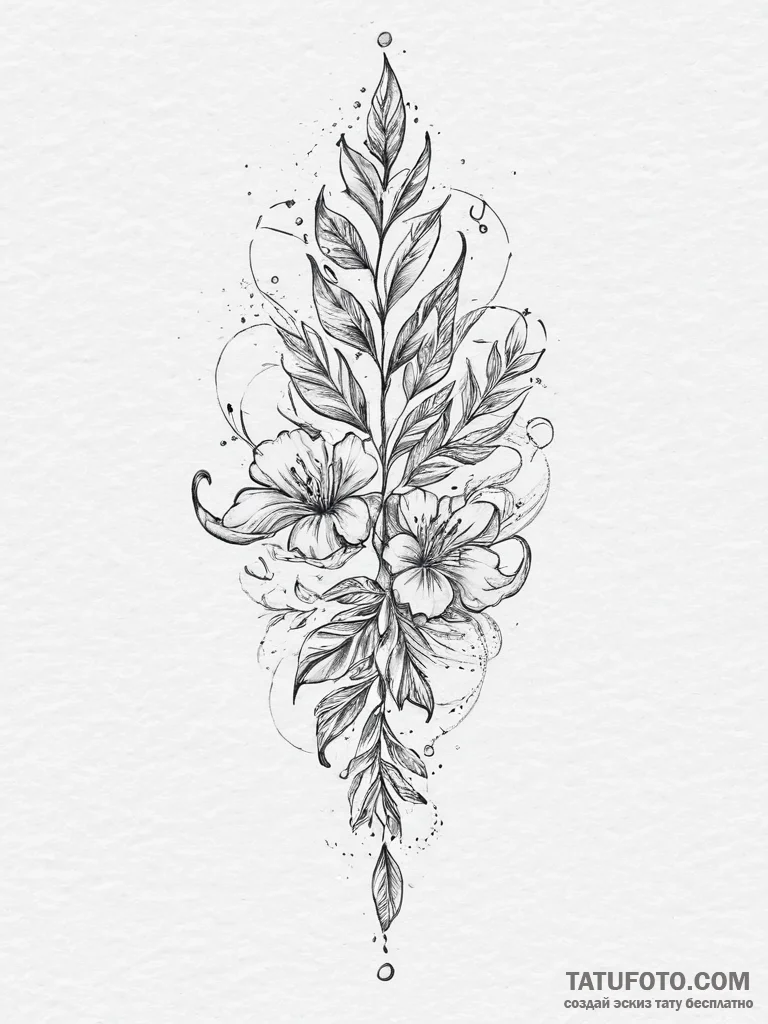 Tattoo sketch a symbolic plant, tattoo sketch... - эскиз тату (№1756697159_0, 01.09.2025 03:25) — Tatufoto.com