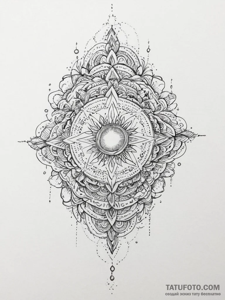 Tattoo sketch cosmic self, artistic tattoo sk... - эскиз тату (№1756700542_0, 01.09.2025 04:22) — Tatufoto.com