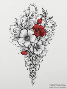 Tattoo sketch florist floral shears and vase,... - эскиз тату (№1756700931_0, 01.09.2025 04:28) — Tatufoto.com