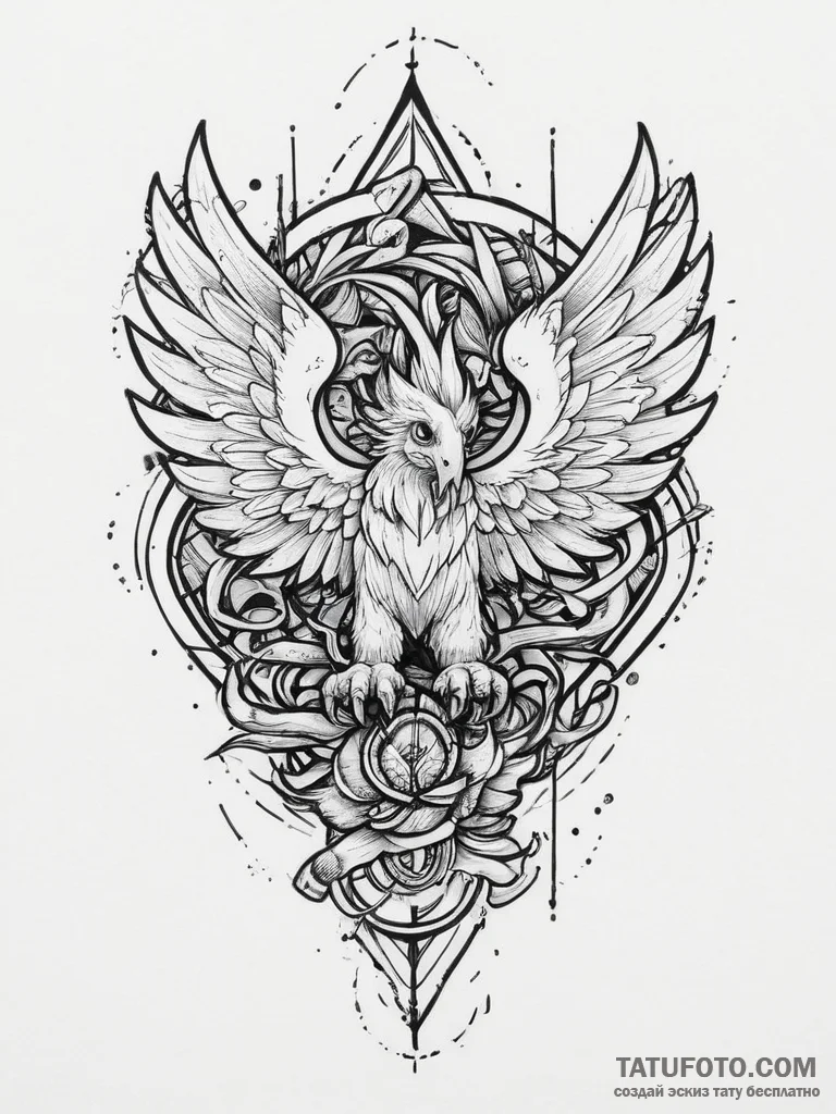 Tattoo sketch griffin, tattoo flash sheet des... - эскиз тату (№1756702883_0, 01.09.2025 05:01) — Tatufoto.com