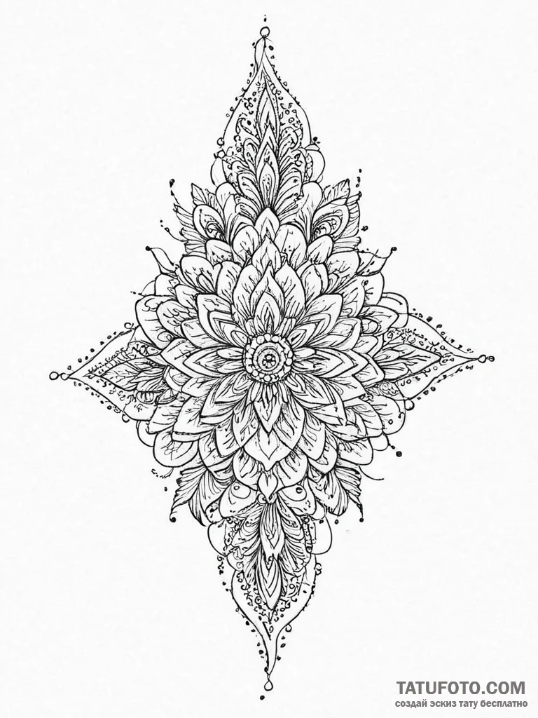Tattoo sketch henna pattern, tattoo flash she... - эскиз тату (№1756703274_0, 01.09.2025 05:07) — Tatufoto.com