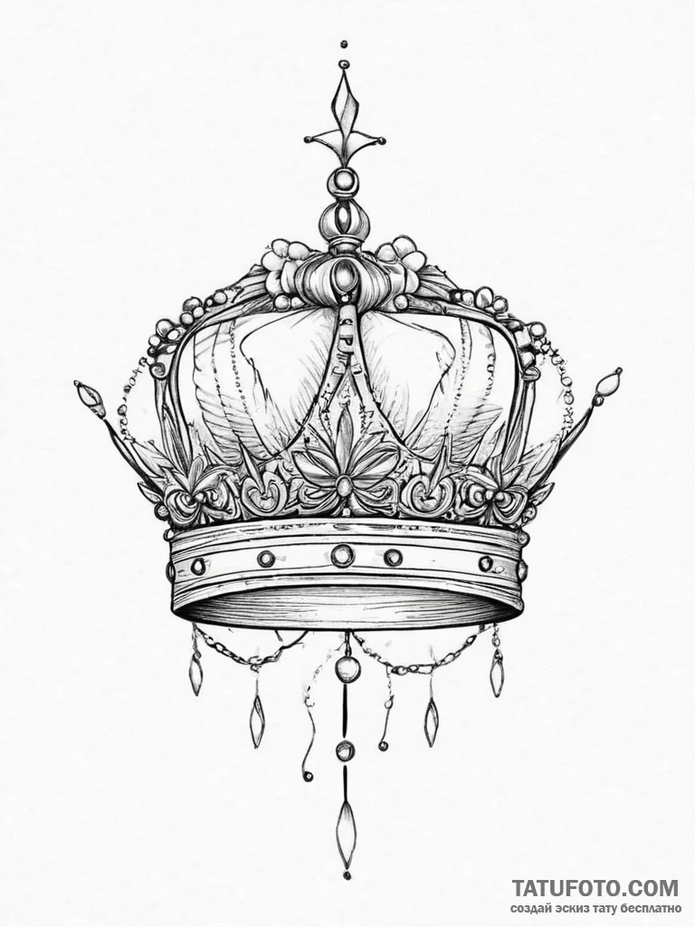 Tattoo sketch crown, tattoo flash sheet desig... - эскиз тату (№1756704638_0, 01.09.2025 05:30) — Tatufoto.com
