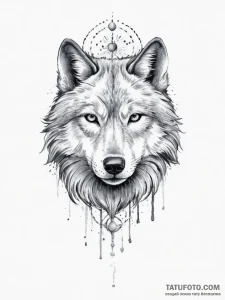 Tattoo sketch cosmic wolf, ink illustration f... - эскиз тату (№1756709969_0, 01.09.2025 06:59) — Tatufoto.com