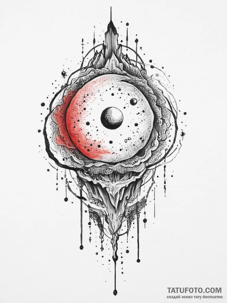 Tattoo sketch cosmic kingdom, concept art for... - эскиз тату (№1756710957_0, 01.09.2025 07:15) — Tatufoto.com
