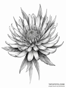 Tattoo sketch leucospermum - эскиз тату (№1756711749_0, 01.09.2025 07:29) — Tatufoto.com
