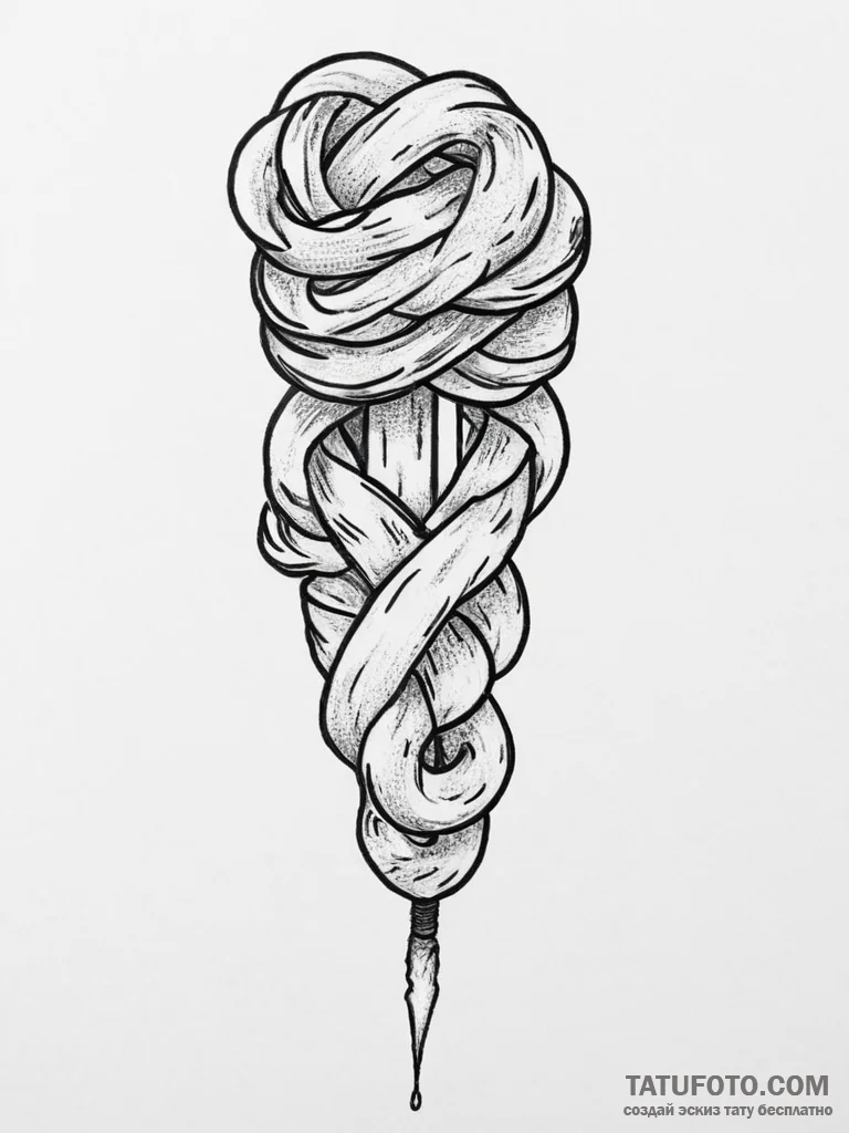 Tattoo sketch soldier with a knot, tattoo dra... - эскиз тату (№1756712145_0, 01.09.2025 07:35) — Tatufoto.com