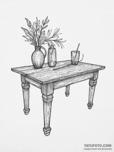 Tattoo sketch woodworking a table, artistic t... - эскиз тату (№1756713727_0, 01.09.2025 08:02) — Tatufoto.com