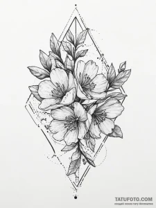 Tattoo sketch quince blossom branch, tattoo f... - эскиз тату (№1756714912_0, 01.09.2025 08:21) — Tatufoto.com